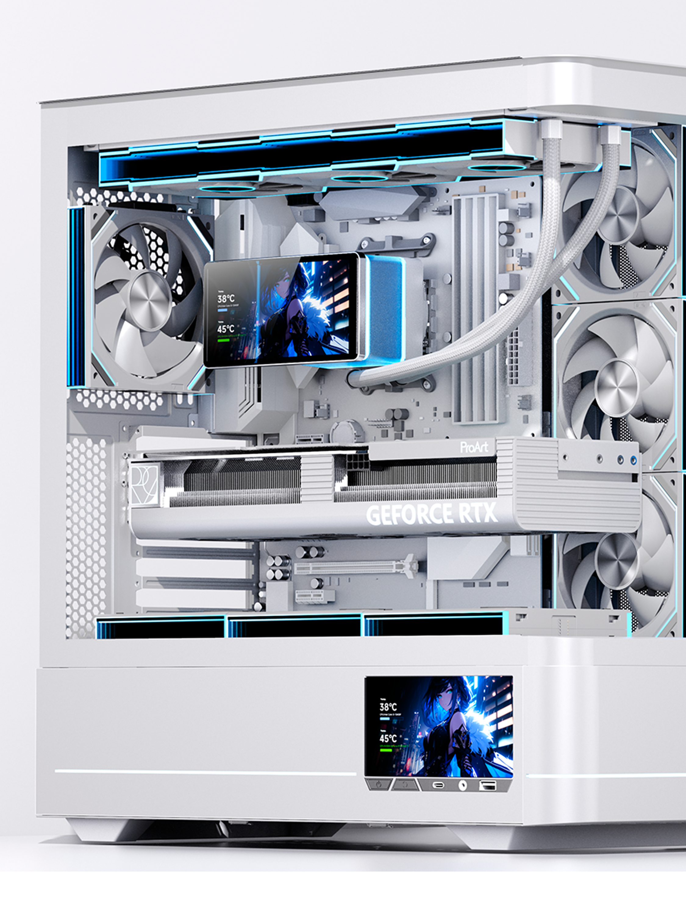 Белый корпус Jungle Leopard AC-02 со встроенным экраном